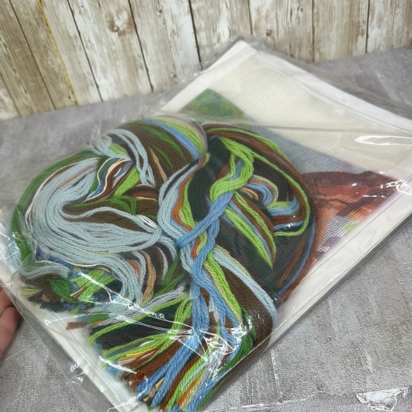 Vintage Needlepoint Kit By Something Special tree of animals 30155 7x33 Sealed - Picture 5 of 5